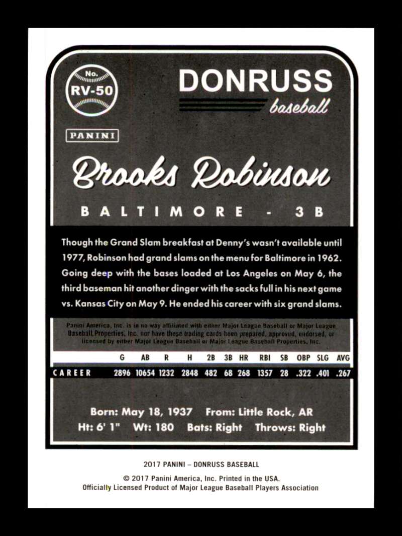 Load image into Gallery viewer, 2017 Donruss Retro Variations 1983 Brooks Robinson #RV-50 Baltimore Orioles Image 2
