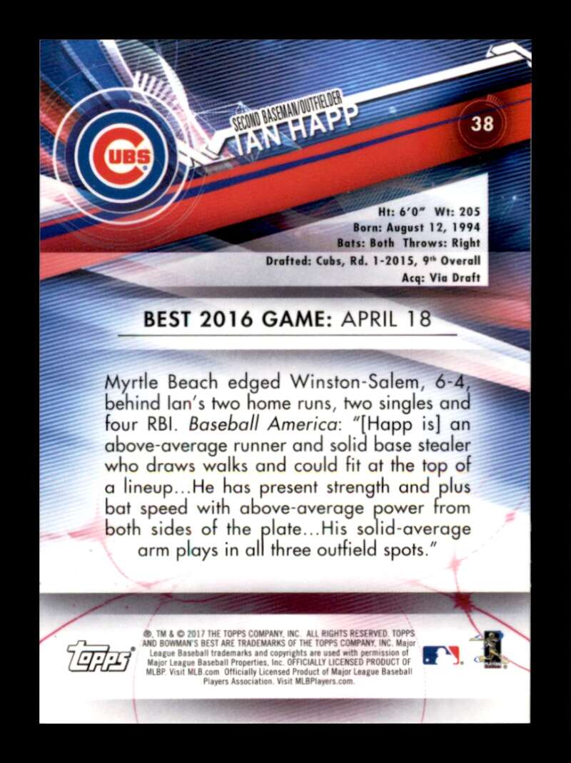 Load image into Gallery viewer, 2017 Bowman&#39;s Best Ian Happ #38 Rookie RC Chicago Cubs Image 2
