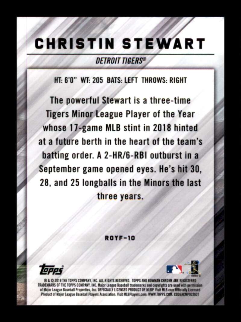 Load image into Gallery viewer, 2019 Bowman Chrome ROY Favorites Christin Stewart #ROYF-10 Rookie RC Image 2
