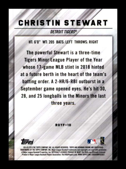 2019 Bowman Chrome ROY Favorites Christin Stewart 