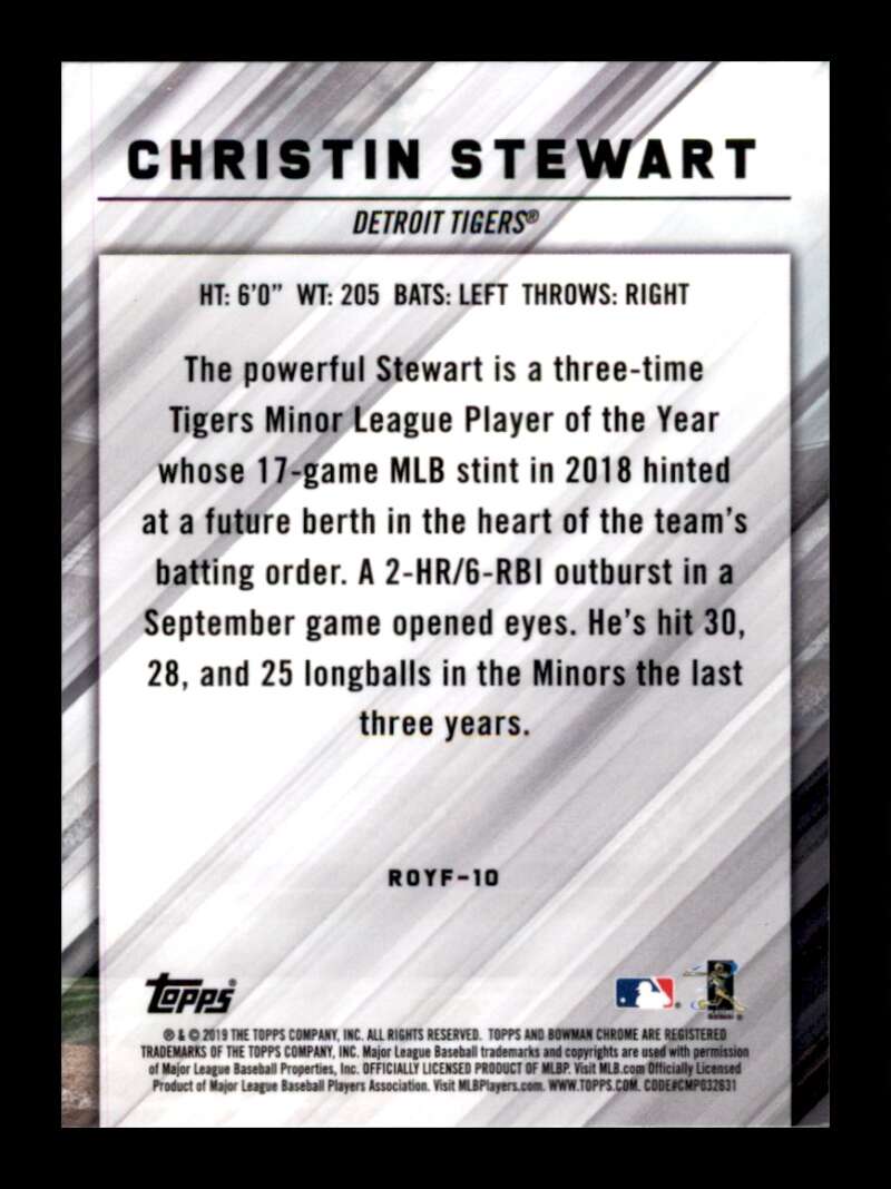 Load image into Gallery viewer, 2019 Bowman Chrome ROY Favorites Christin Stewart #ROYF-10 Rookie RC  Image 2
