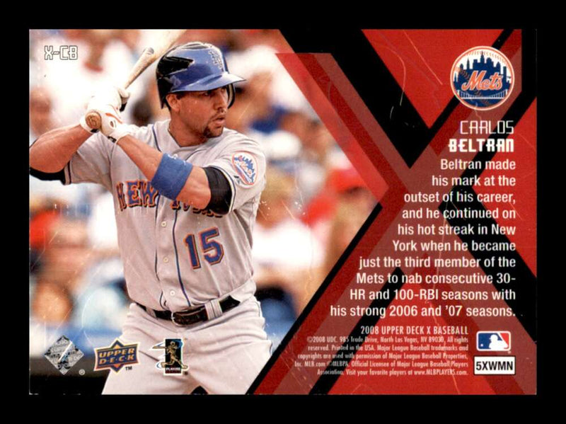 Load image into Gallery viewer, 2008 Upper Deck X Xponential Carlos Beltran #X-CB New York Mets Image 2
