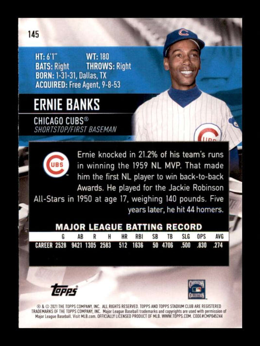 2021 Topps Stadium Club Ernie Banks