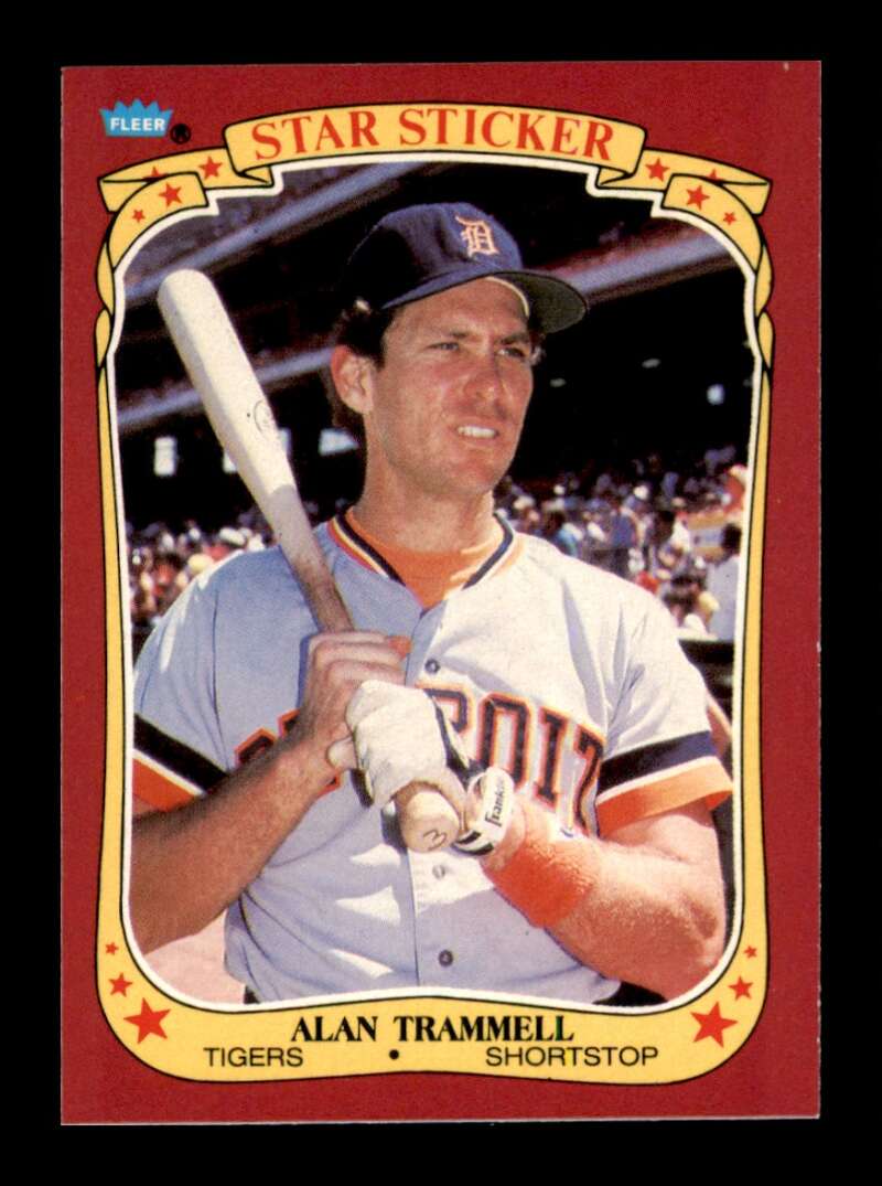 Load image into Gallery viewer, 1986 Fleer Star Stickers Alan Trammell #121 Detroit Tigers Image 1
