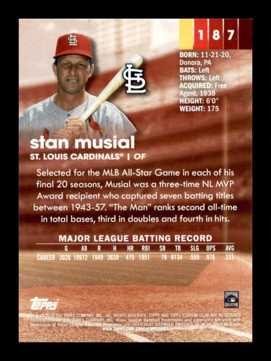 2020 Topps Stadium Club Stan Javier 