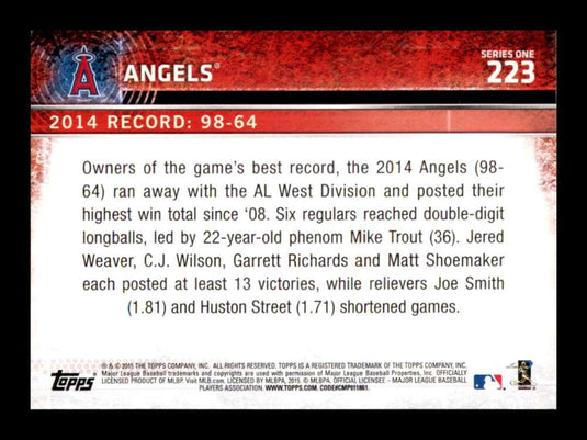 2015 Topps Limited Los Angeles Angels 