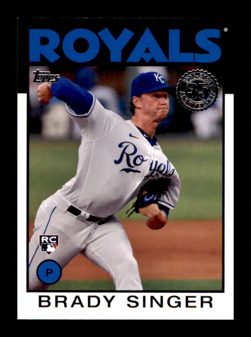 Load image into Gallery viewer, 2021 Topps 1986 Baseball 35th Anniversary Brady Singer #86B-1 Rookie RC Royals Image 1
