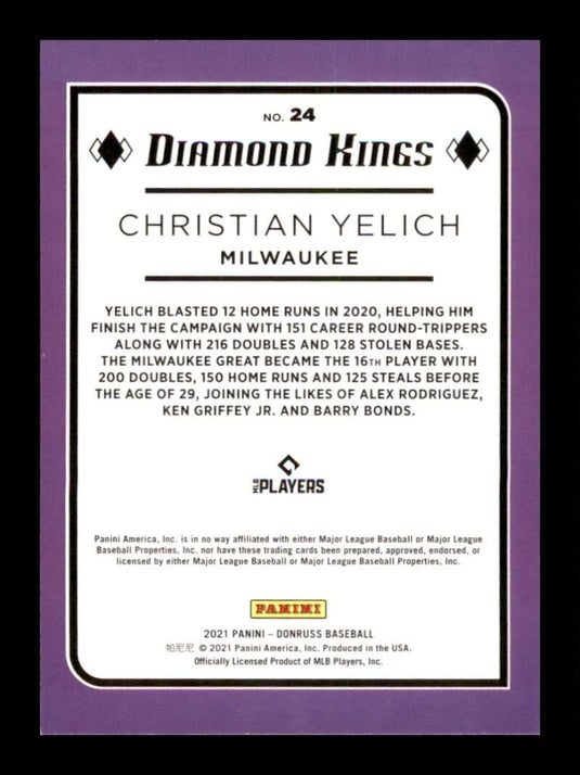 2021 Donruss Diamond Kings Christian Yelich 