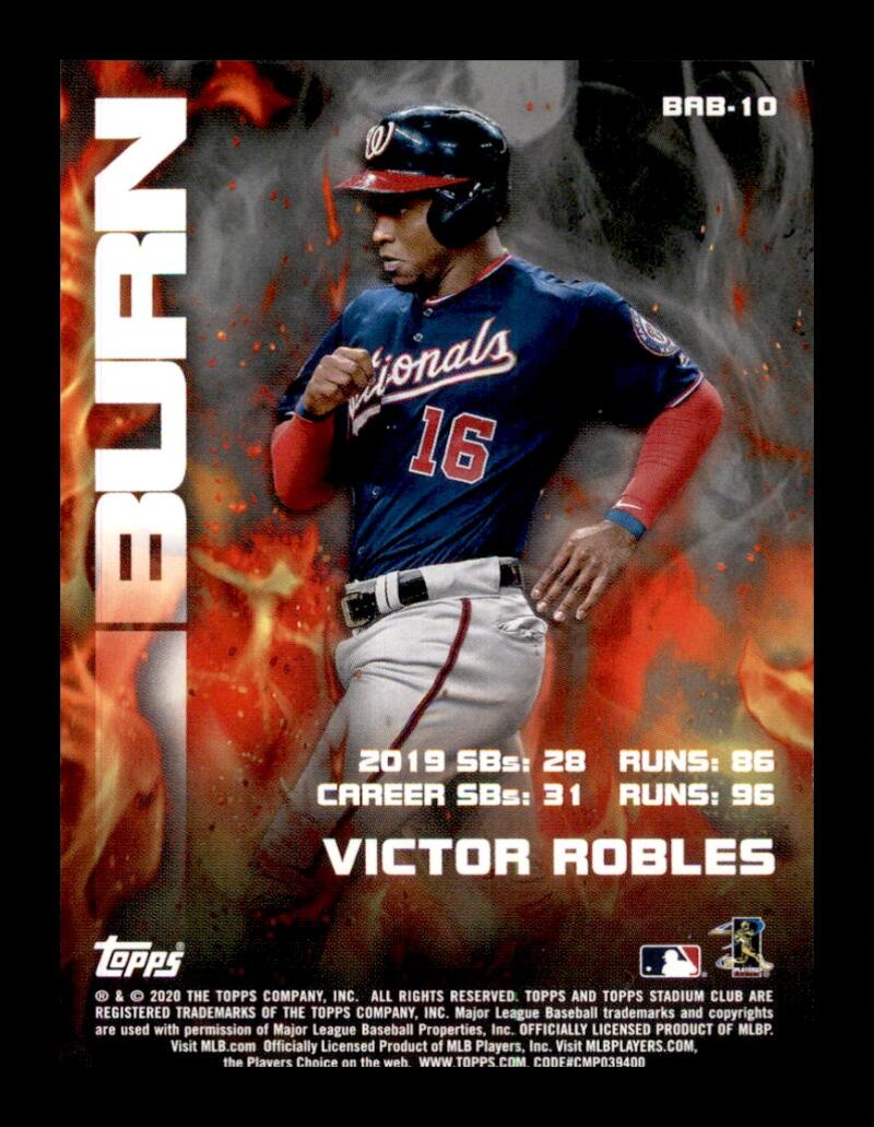 Load image into Gallery viewer, 2020 Topps Stadium Club Bash &amp; Burn Victor Robles #BAB-10 Nationals Image 2
