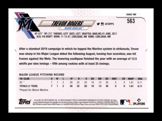 2021 Topps Series 2 Trevor Rogers 