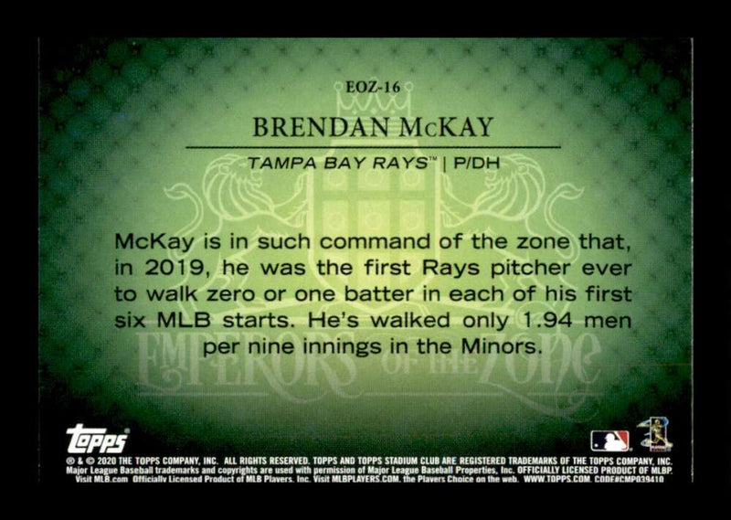 Load image into Gallery viewer, 2020 Topps Stadium Club Emperors of the Zone Brendan McKay #EOZ-16 Rays Image 2
