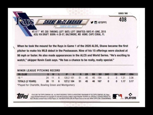 2021 Topps Series 2 Shane McClanahan