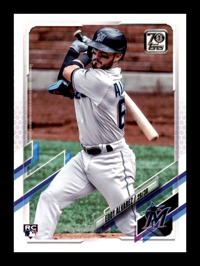 Load image into Gallery viewer, 2021 Topps Eddy Alvarez #326 Rookie RC Miami Marlins Image 1
