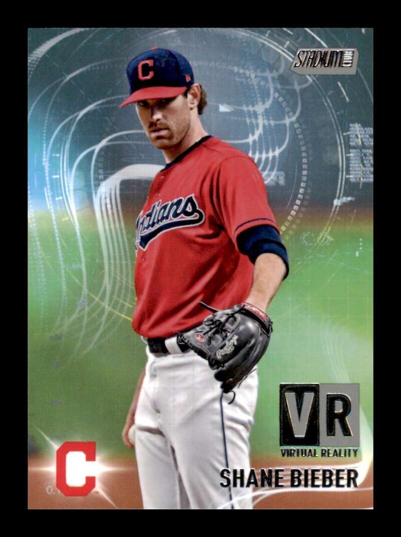 Load image into Gallery viewer, 2021 Topps Stadium Club Virtual Reality Shane Bieber #VR-15 Cleveland Indians Image 1
