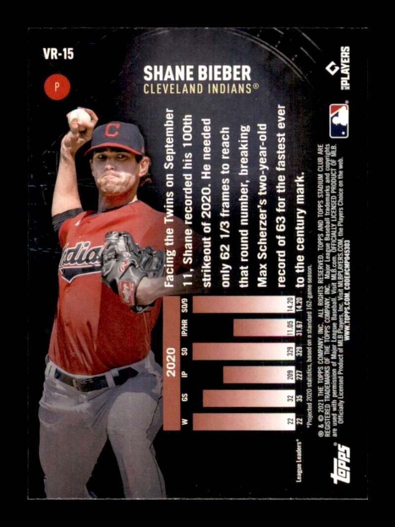 Load image into Gallery viewer, 2021 Topps Stadium Club Virtual Reality Shane Bieber #VR-15 Cleveland Indians Image 2
