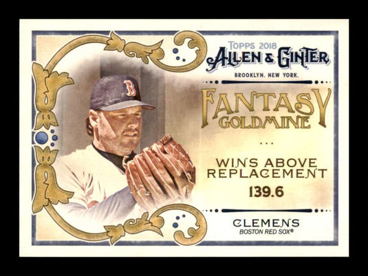 2018 Topps Allen and Ginter Fantasy Goldmine Roger Clemens 