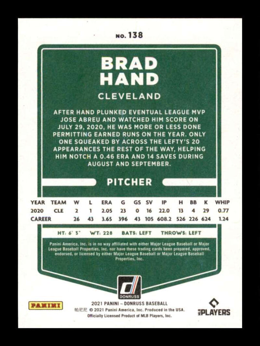 2021 Donruss Independence Day Brad Hand 