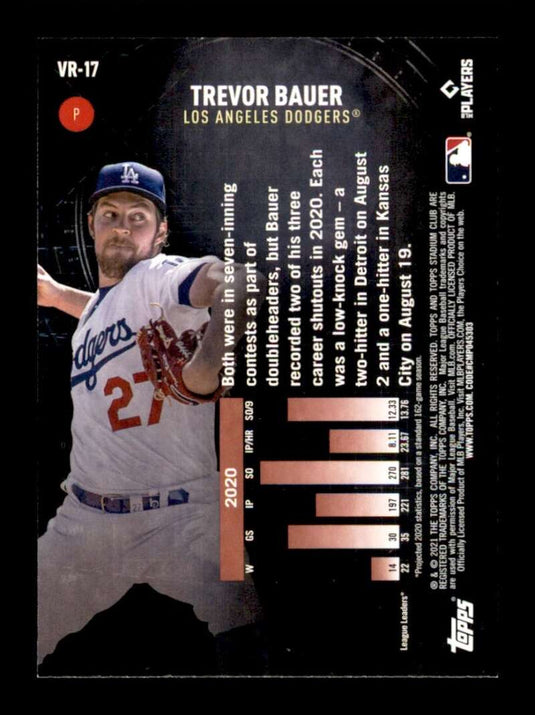 2021 Topps Stadium Club Virtual Reality Trevor Bauer 