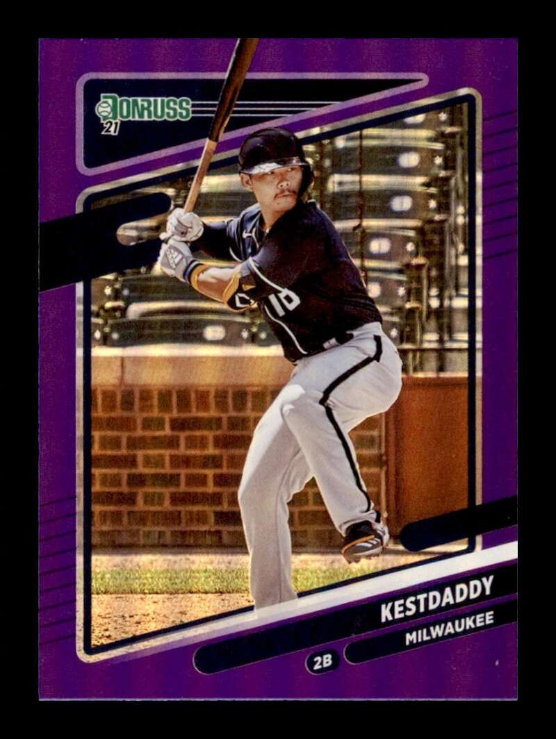 Load image into Gallery viewer, 2021 Donruss Holo Purple Nickname Variation Kestdaddy Keston Hiura #82 Brewers Image 1
