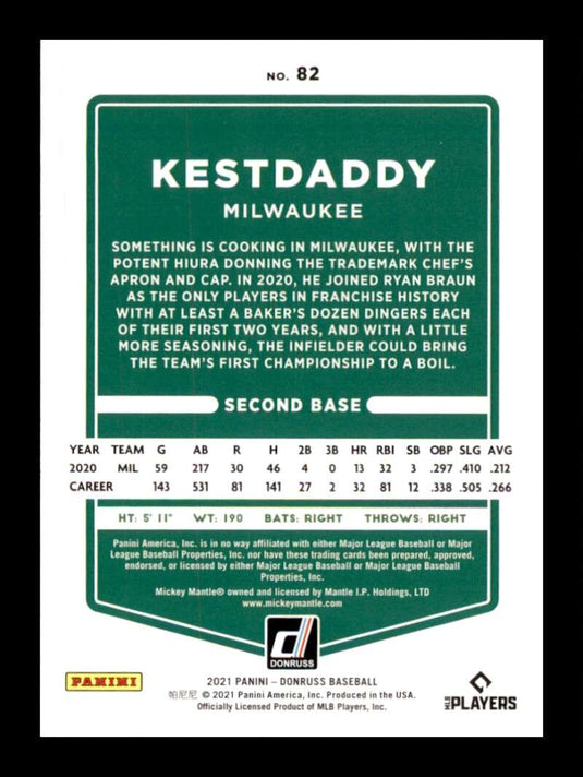 2021 Donruss Holo Purple Nickname Variation Kestdaddy Keston Hiura 