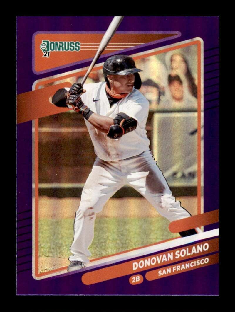 Load image into Gallery viewer, 2021 Donruss Holo Purple Donovan Solano #68 San Francisco Giants Image 1
