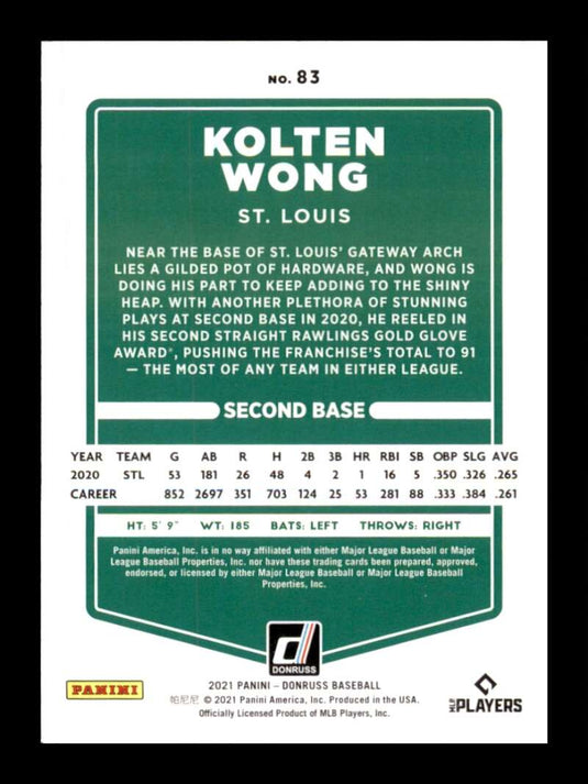 2021 Donruss Holo Purple Kolten Wong