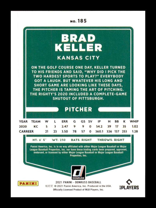 2021 Donruss Holo Purple Brad Keller 