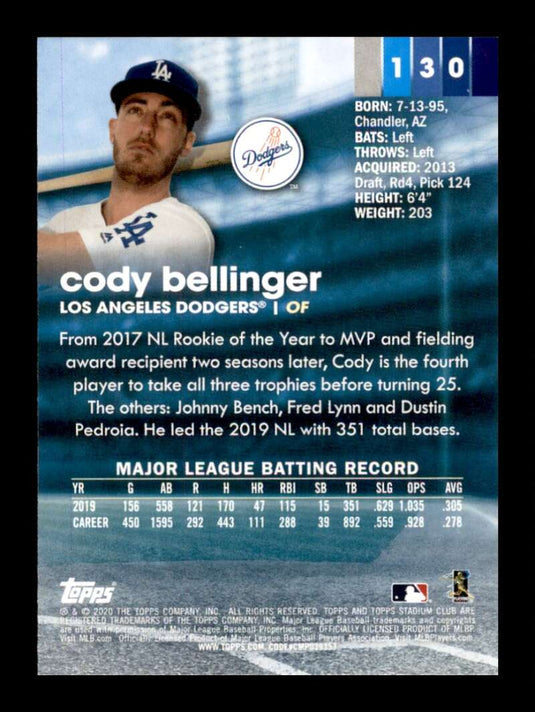 2020 Topps Stadium Club Cody Bellinger 