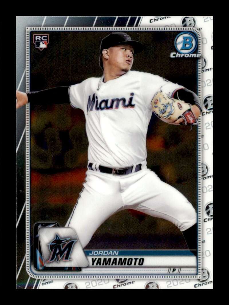 Load image into Gallery viewer, 2020 Bowman Chrome Jordan Yamamoto #24 Rookie RC Miami Marlins Image 1
