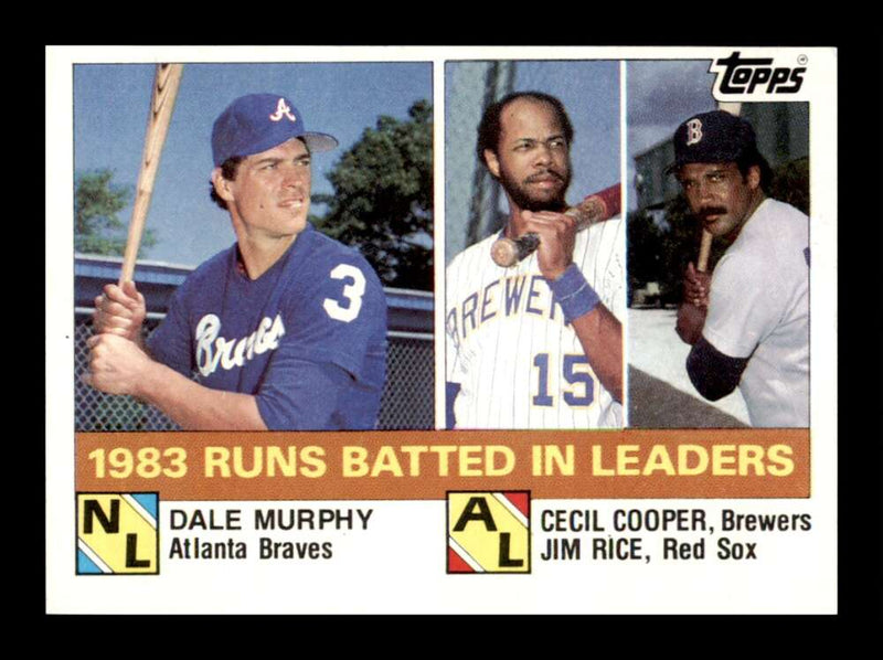 Load image into Gallery viewer, 1984 Topps Dale Murphy Cecil Cooper Jim Rice #133 Braves Brwers Red Sox Image 1
