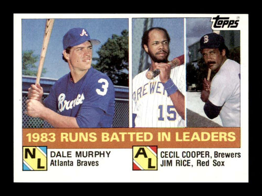 1984 Topps Dale Murphy Cecil Cooper Jim Rice