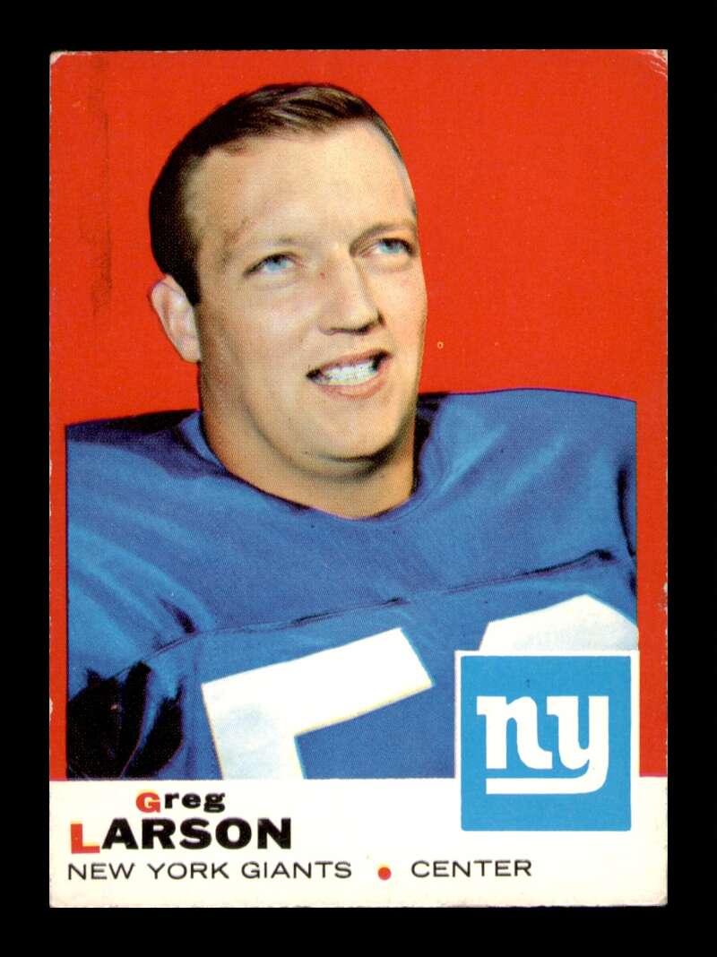 Load image into Gallery viewer, 1969 Topps Greg Larson #106 Set Break New York Giants Image 1
