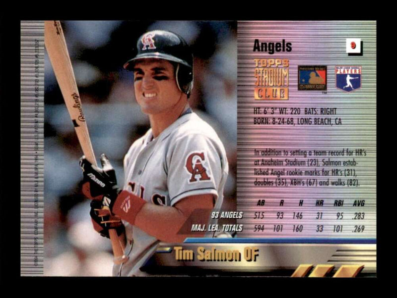 Load image into Gallery viewer, 1994 Topps Stadium Club Finest Tim Salmon #9 California Angels Image 2
