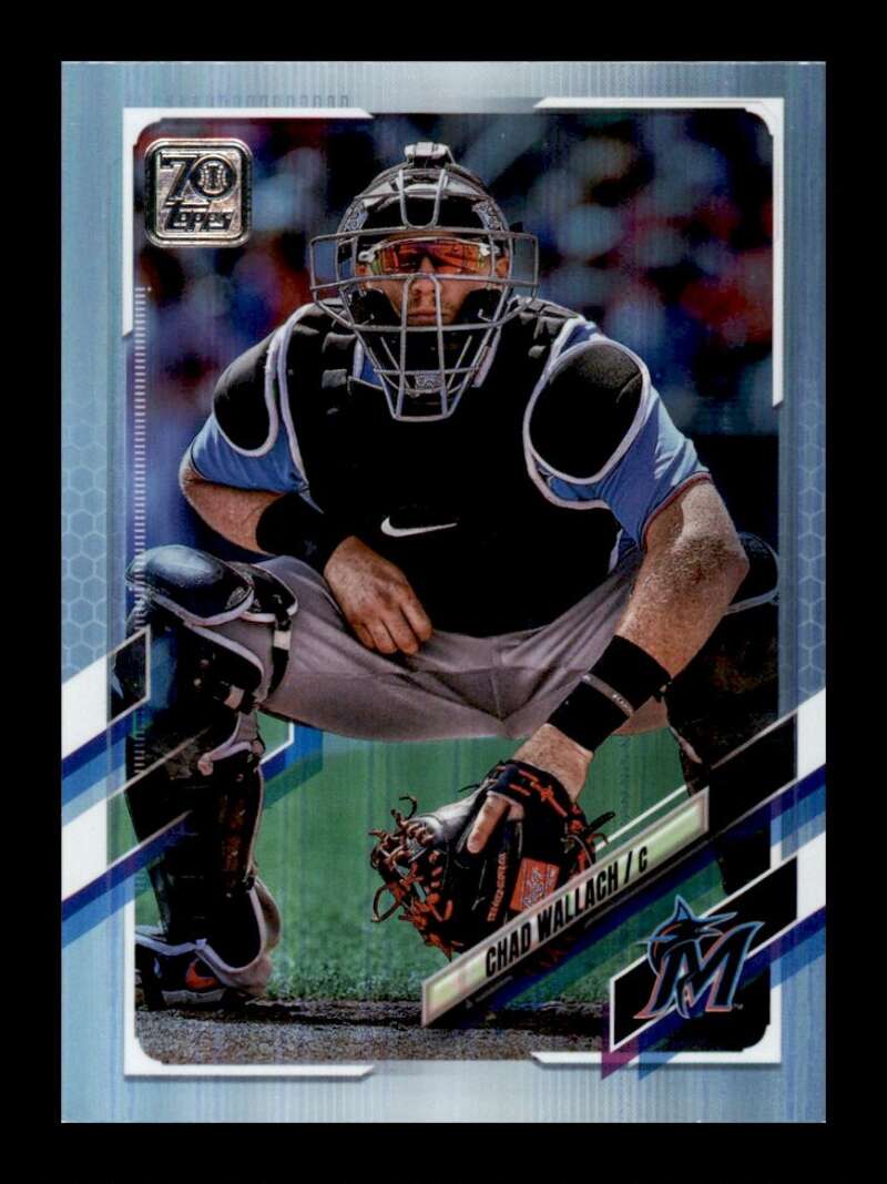 Load image into Gallery viewer, 2021 Topps Series 2 Rainbow Foil Chad Wallach #593 Miami Marlins Image 1
