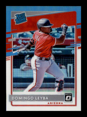 2020 Donruss Optic Carolina Blue & White Prizm Domingo Leyba 