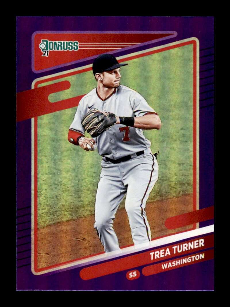 Load image into Gallery viewer, 2021 Donruss Holo Purple Trea Turner #93 Washington Nationals Image 1
