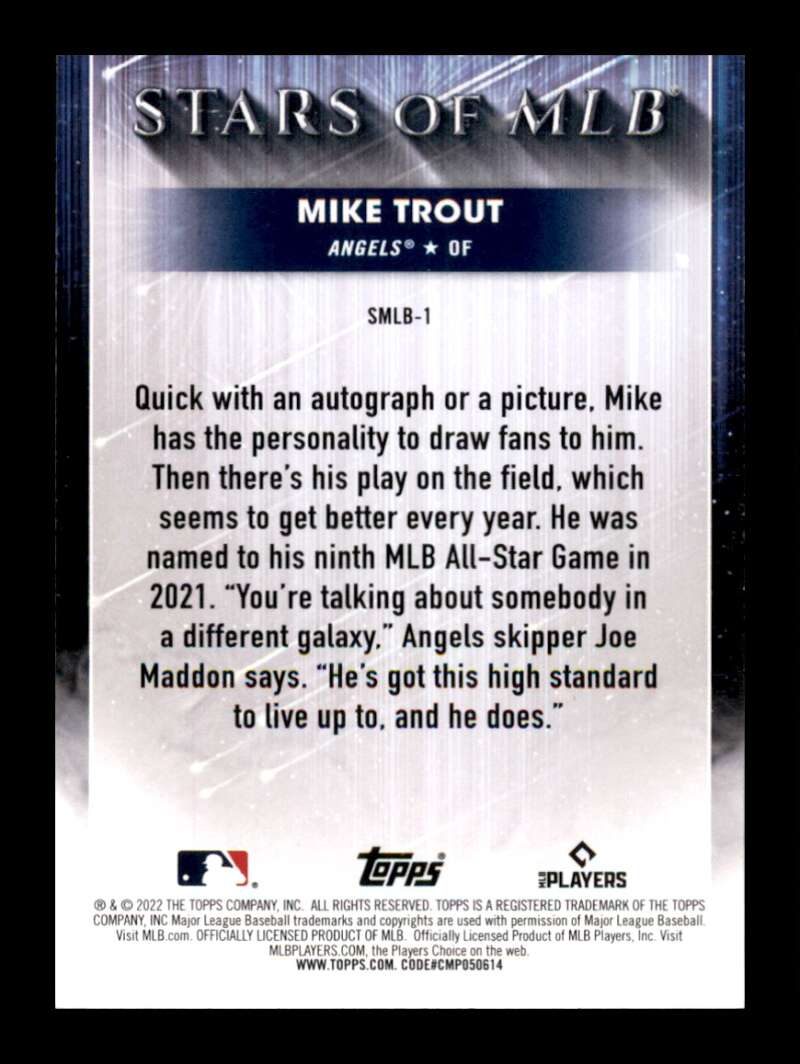 Load image into Gallery viewer, 2022 Topps Stars of MLB Mike Trout #SMLB-1 Los Angeles Angels Image 2
