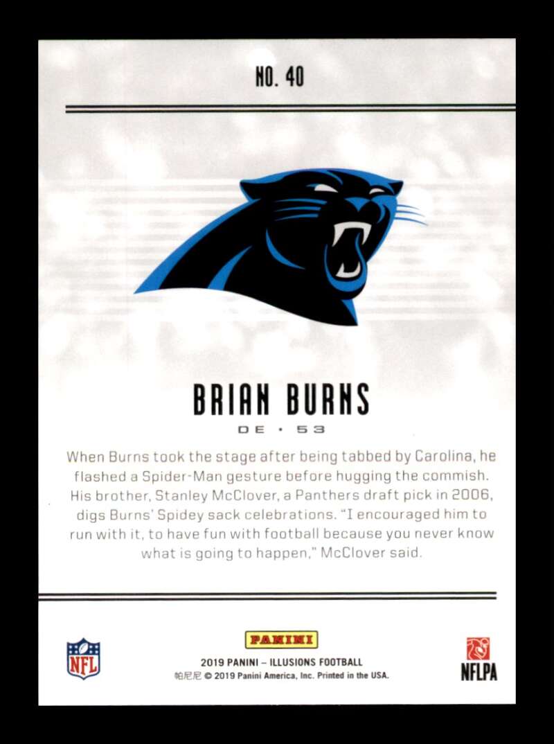 Load image into Gallery viewer, 2019 Panini Illusions Brian Burns #40 Rookie RC Carolina Panthers Image 2
