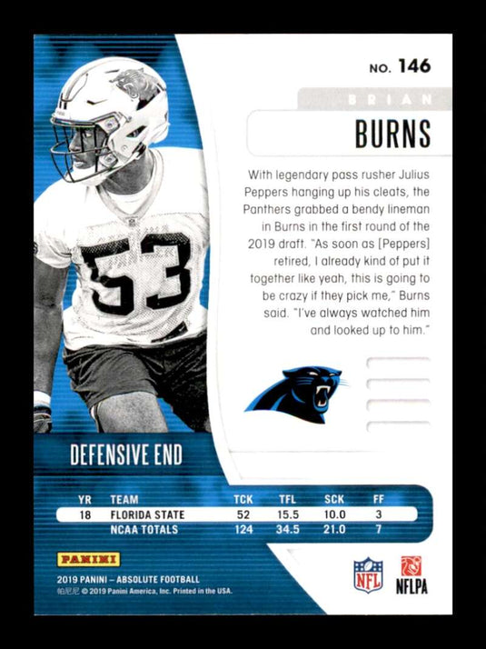 2019 Panini Absolute Brian Burns 