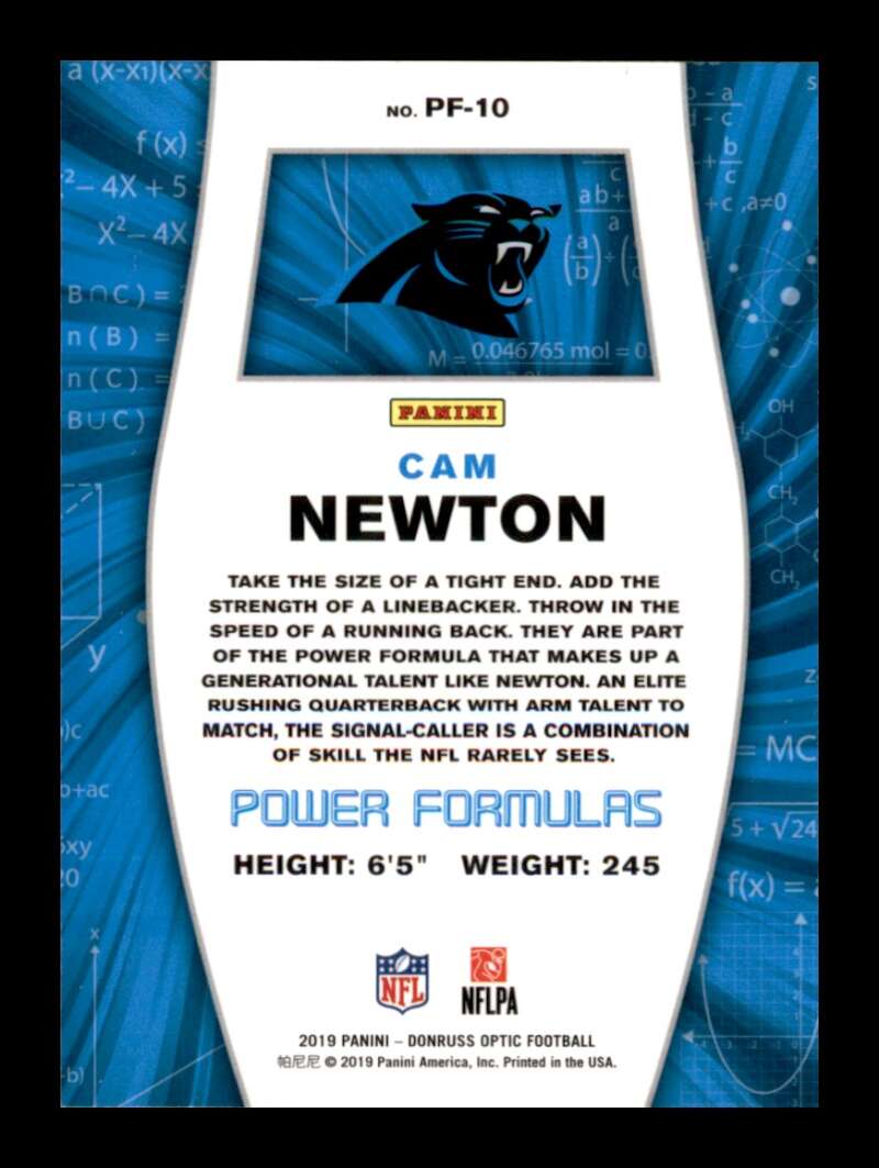 Load image into Gallery viewer, 2019 Donruss Optic Power Formulas Cam Newton #PF-10 Carolina Panthers Image 2
