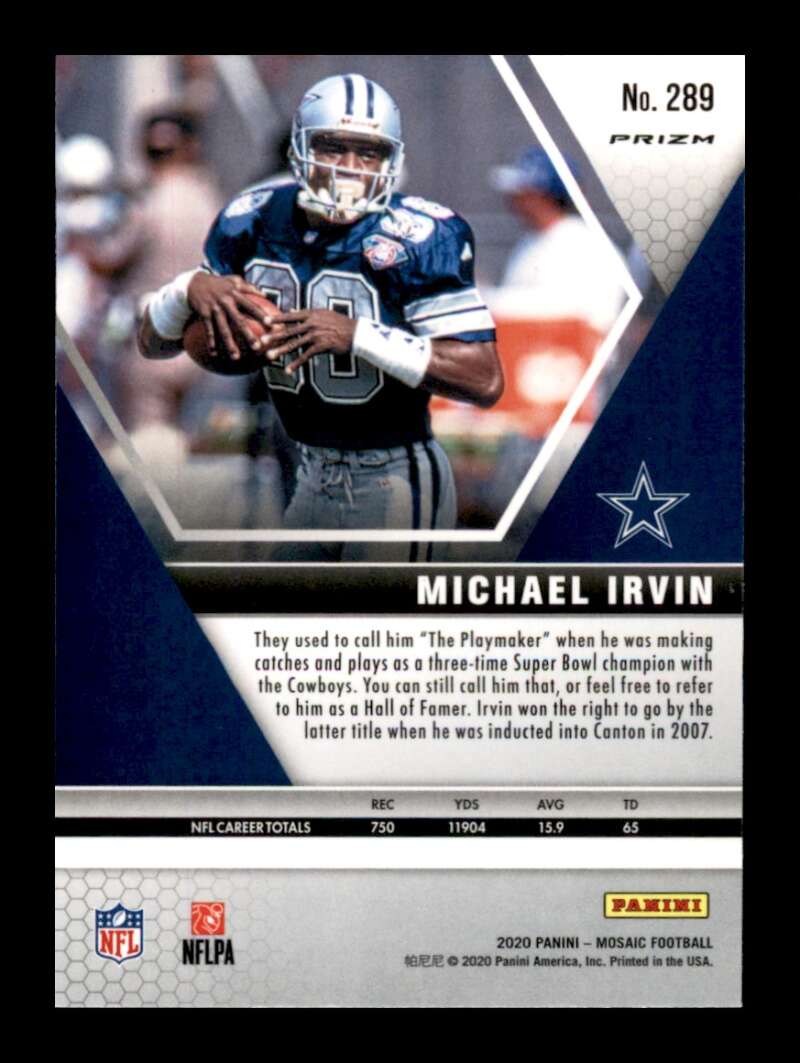 Load image into Gallery viewer, 2020 Panini Mosaic Pink Camo Prizm Michael Irvin #289 Dallas Cowboys Image 2
