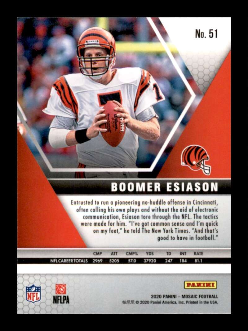 Load image into Gallery viewer, 2020 Panini Mosaic Boomer Esiason #51 Cincinnati Bengals Image 2
