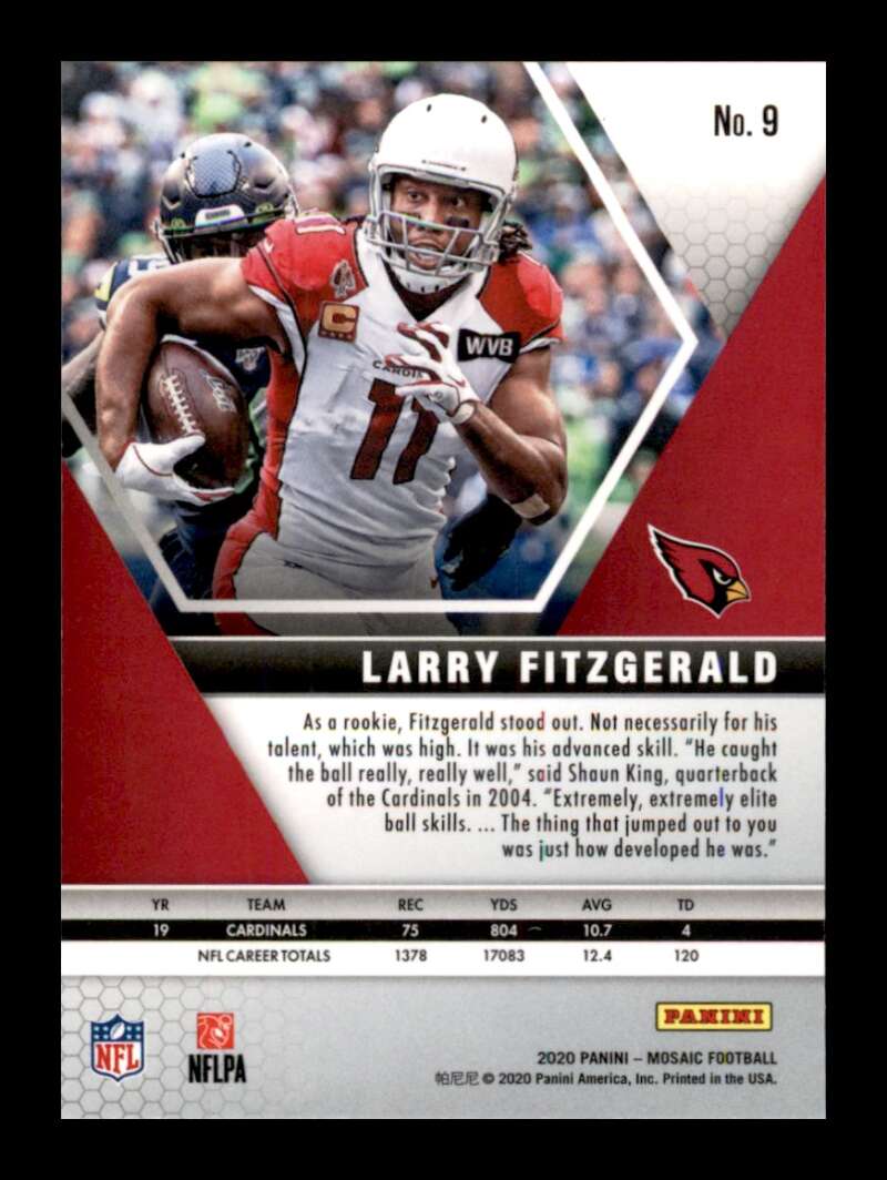 Load image into Gallery viewer, 2020 Panini Mosaic Larry Fitzgerald #9 Arizona Cardinals Image 2
