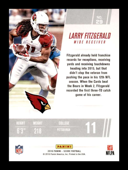 2016 Score Franchise Green Larry Fitzgerald 