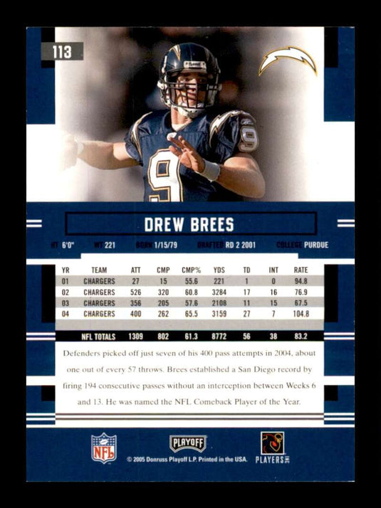 2005 Playoff Prestige Drew Brees 