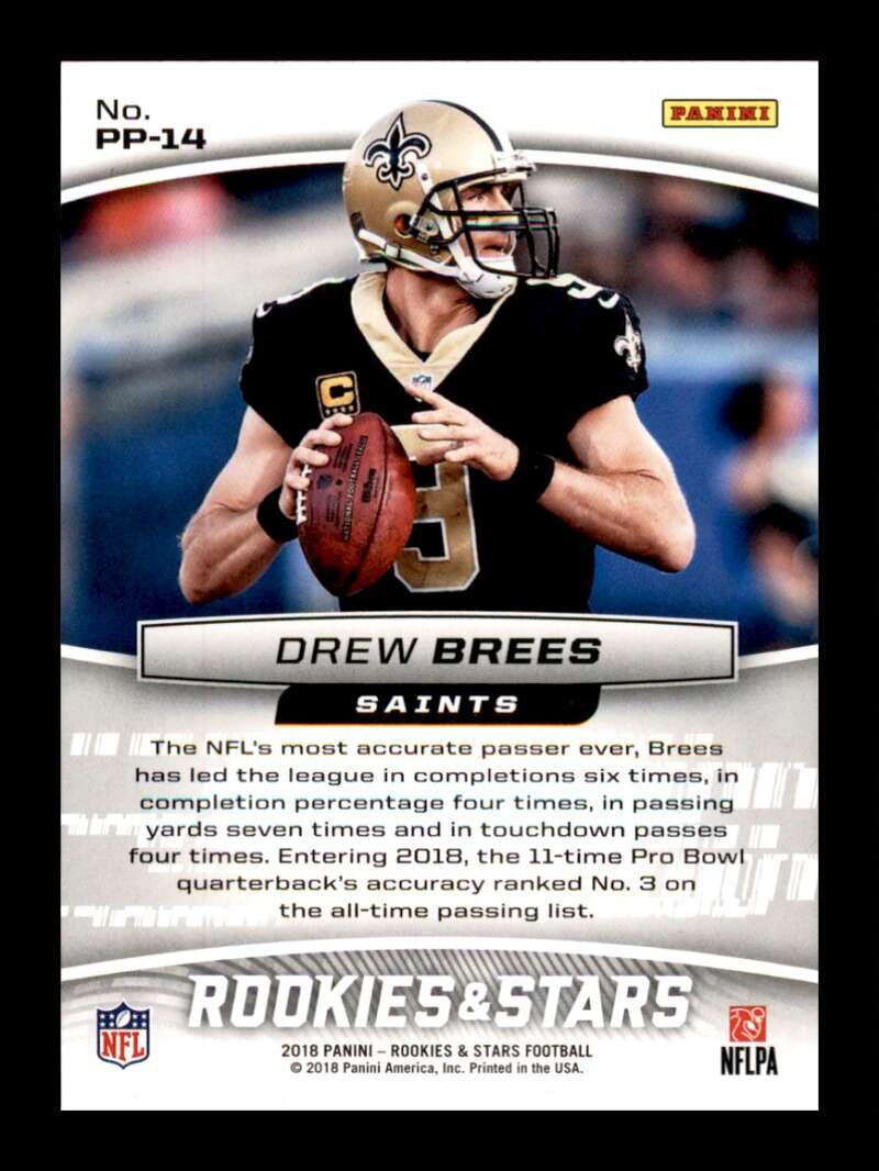 Load image into Gallery viewer, 2018 Panini Rookies &amp; Stars Precision Passers Drew Brees #PP-14 Saints Image 2
