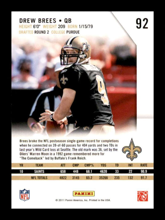 2011 Panini Rookies &Stars Drew Brees 