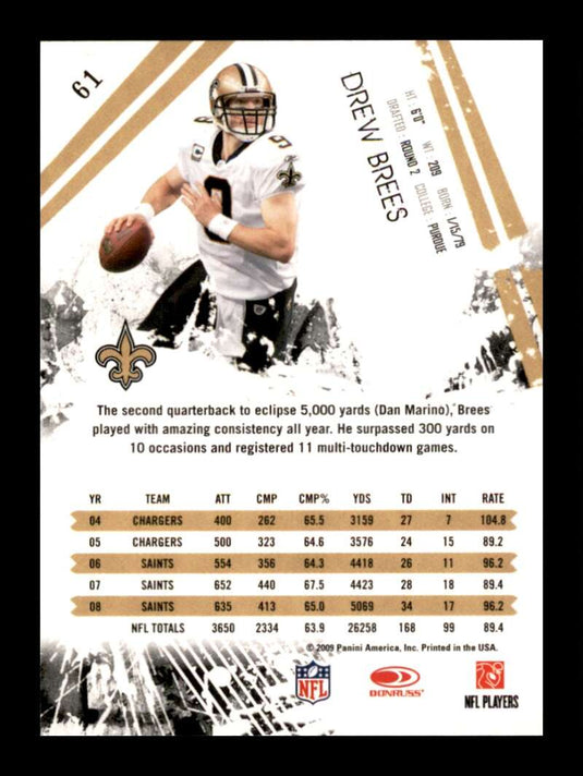 2009 Panini Rookies and Stars Drew Brees 