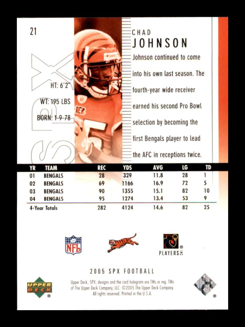 Load image into Gallery viewer, 2005 Upper Deck SPx Chad Johnson #21 Cincinnati Bengals Image 2
