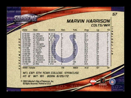 2000 Collector's Edge Supreme Marvin Harrison 